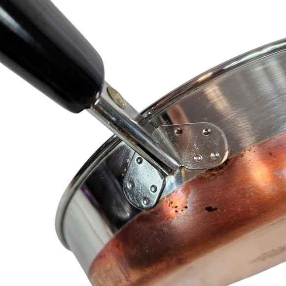 Vintage Revere Ware 9" Copper Clad Bottom Frying Pan Sautee Pan Made in USA - Picture 6 of 8